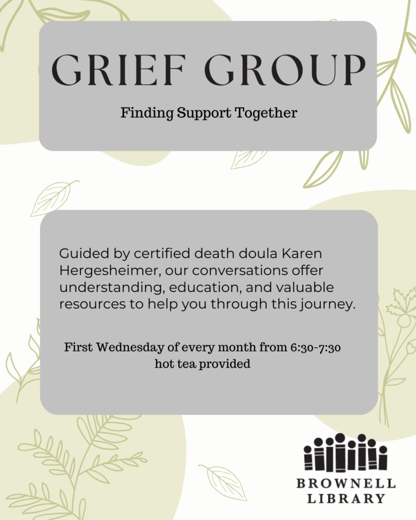 Grief Group - First Wednesday of the month from 6-7:30pm