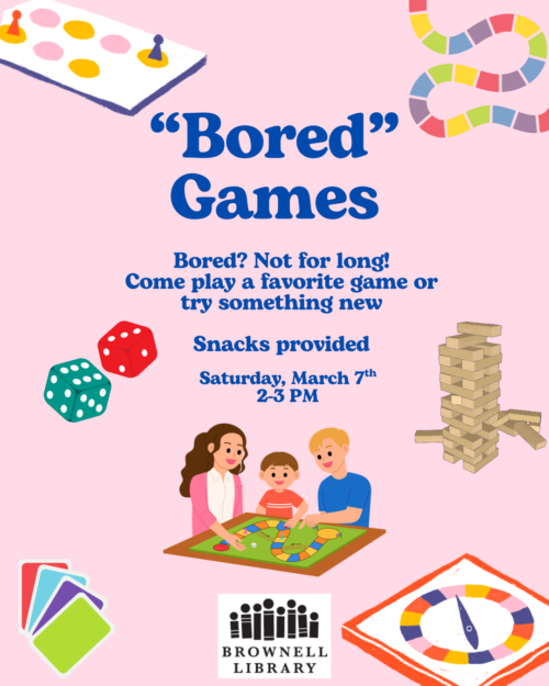 Games will be played at Brownell on Saturday, March 21 from 2 to 3 PM.