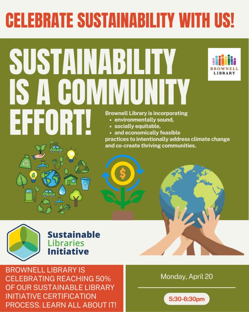 Celebrate Sustainability with us on Mon. Apr. 20 from 5:30-6:30pm