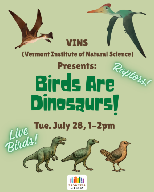 VINS: Birds are Dinosaurs on July 28, from 1-2pm