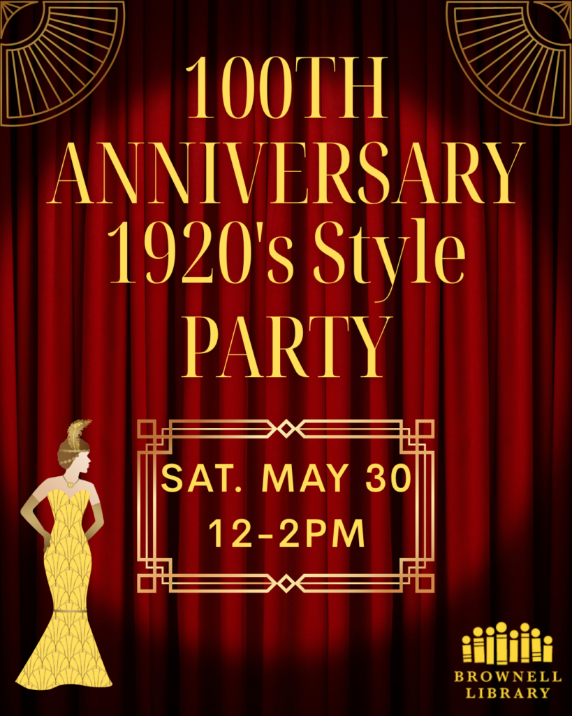 100th Anniversary 1920's Style party! Saturday, May 30⋅12:00 – 2:00pm