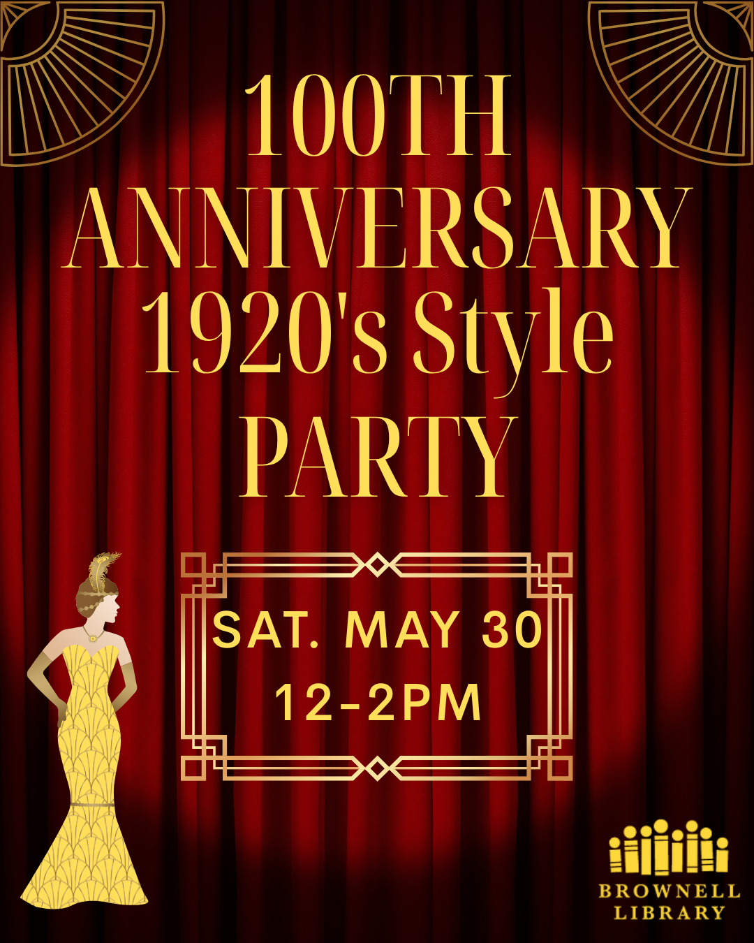 100th Anniversary 1920's Style party! Saturday, May 30⋅12:00 – 2:00pm