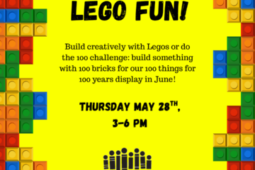 Lego Fun! May 28, 3-6pm