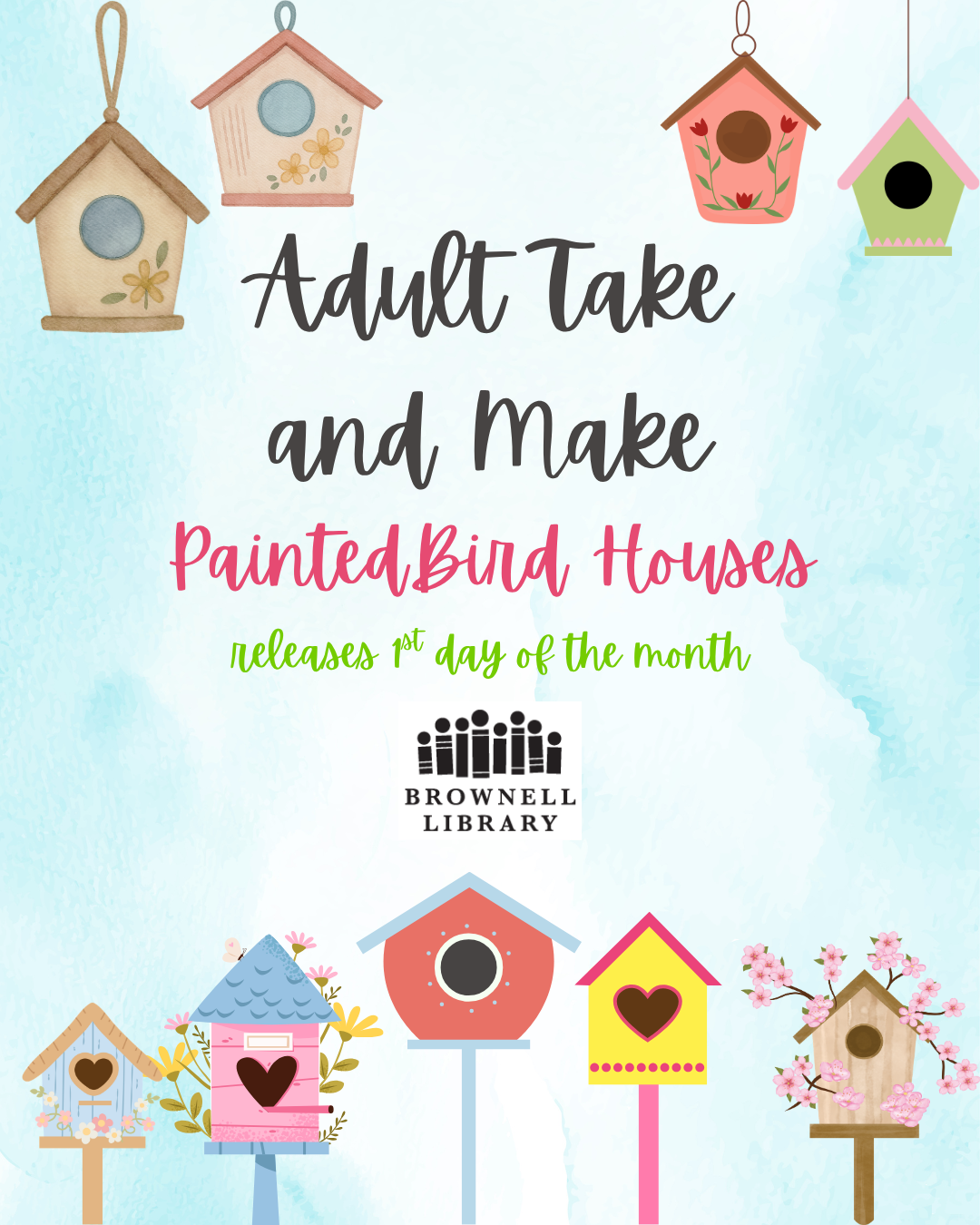 Adult Take and Make Kits - Painted Bird Houses