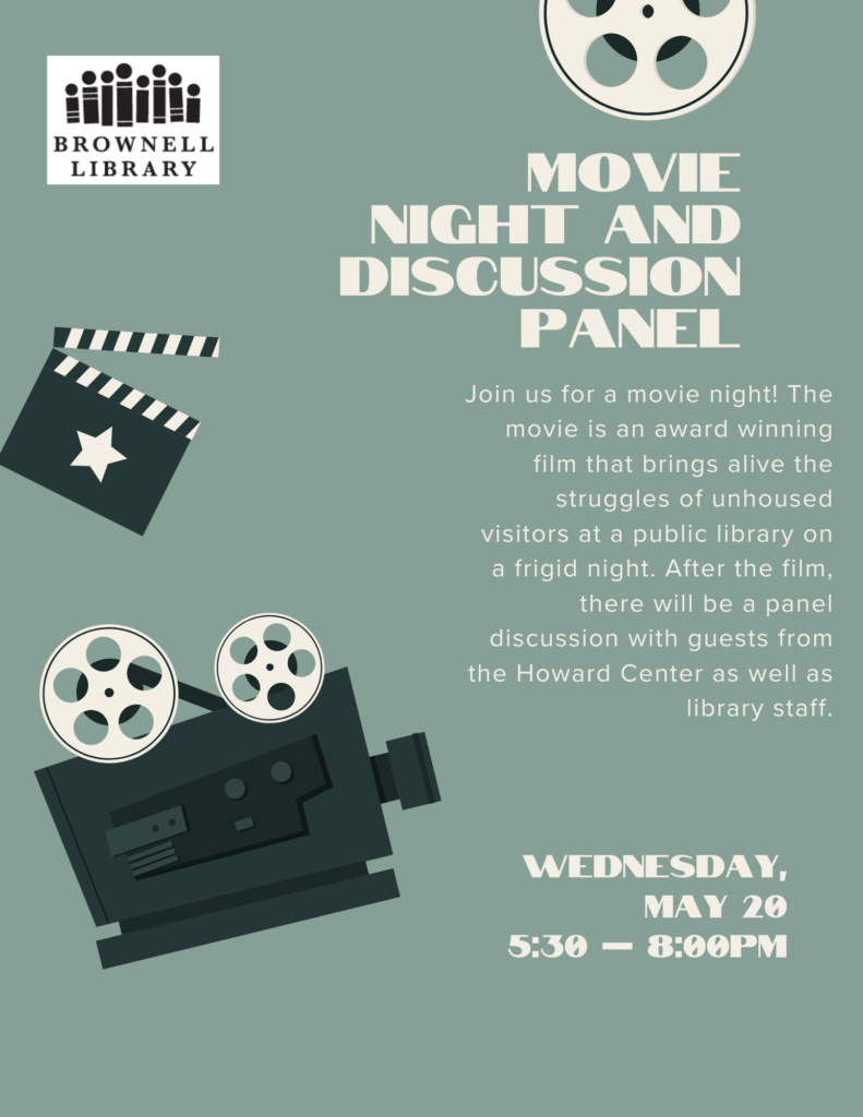 Adult Movie Night with special guests from the Howard Center Wednesday, May 20⋅5:30 – 8:00pm