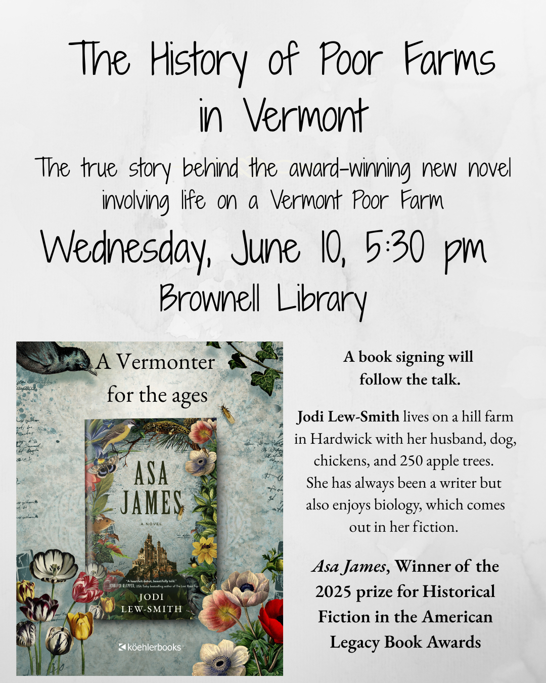 Author Talk: photo of the book.