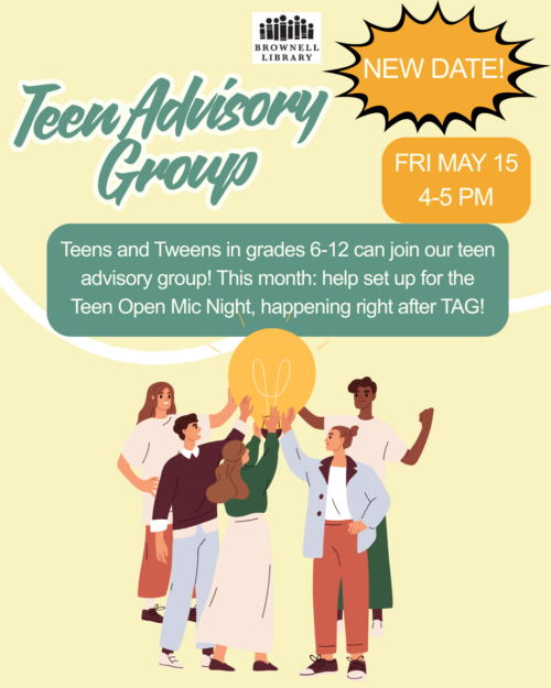 May TAG will happen on Friday May 15 from 4-5 PM