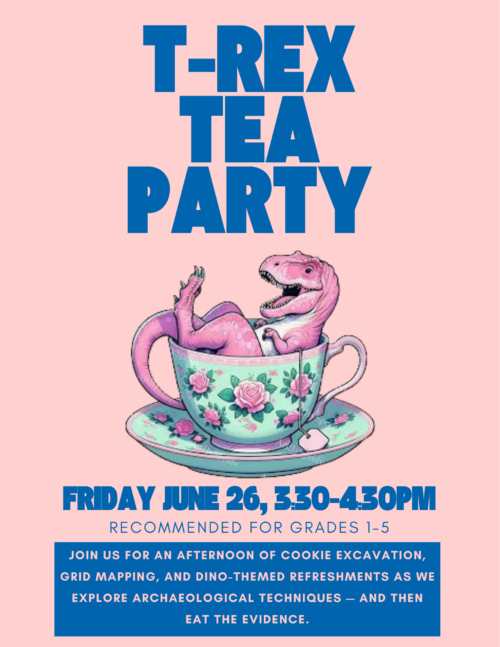 Join us for snacks and learn about grid mapping at the T-Rex Tea Party on June 26, 3:30-4:30pm.