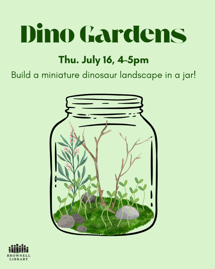 Dino Gardens is July 16, 4-5pm