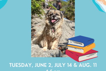 Read wit Sammy on Tuesdays July 14 & Aug.11 from 4-5pm