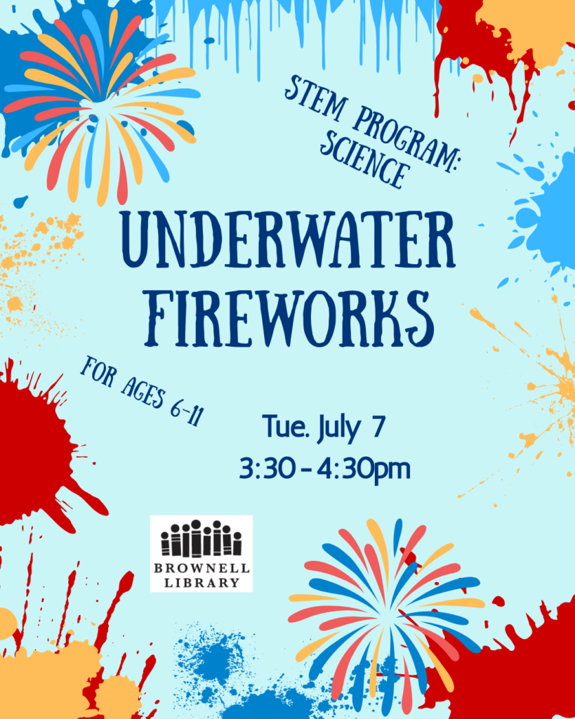 Underwater Fireworks on Tuesday, July 7, from 3:30-4:30pm