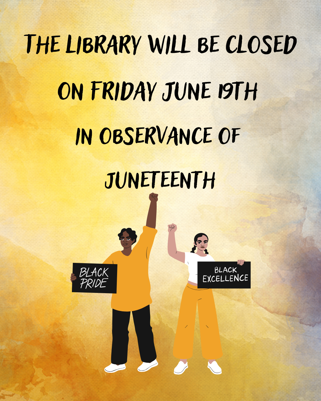 The library is closed on Friday, June 19th for the holiday.