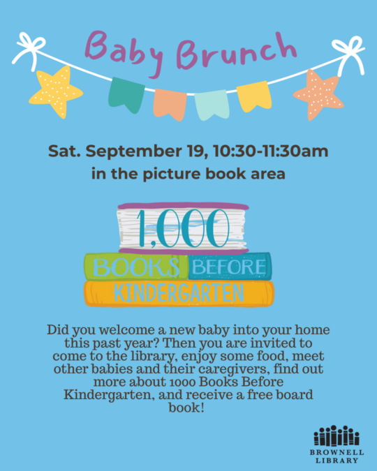 Have you welcomed a new baby in the last year? Then you are invited to our Baby Brunch on September 19, 10:311:30am.