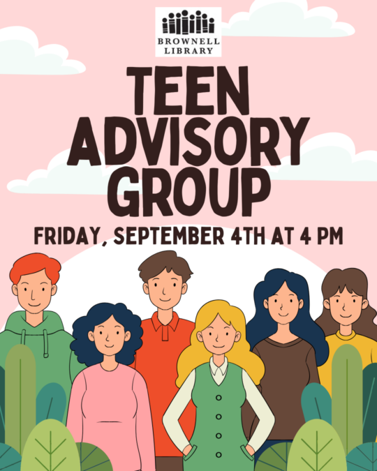 Teen Advisory Group returns on Friday September 4 at 4pm