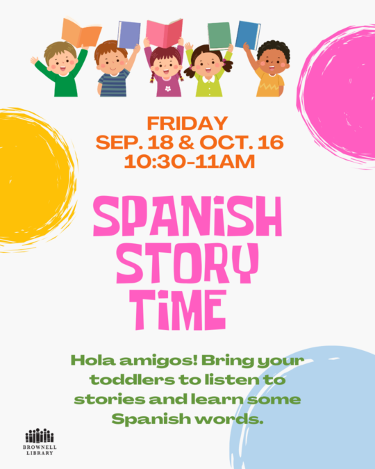 Spanish Story Time is on Friday, September 18 at 10:30am