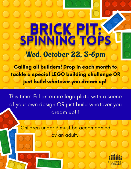Brick Pit is back on Thursday, October 22, 3-6pm
