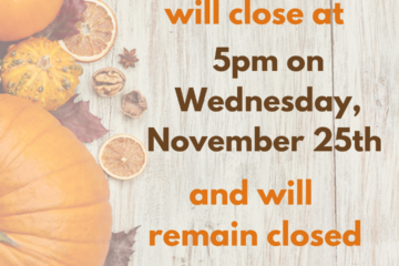 The Library closes early due to the Thanksgiving holiday