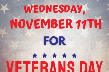 The library will be closed Wednesday November 11 for Veterans Day. Honoring all who served.
